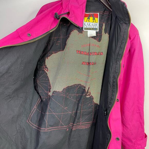 Vintage 80s Kakadu Traders Pink Outback Utility Workwear Distressed Jacket M - Picture 7 of 14